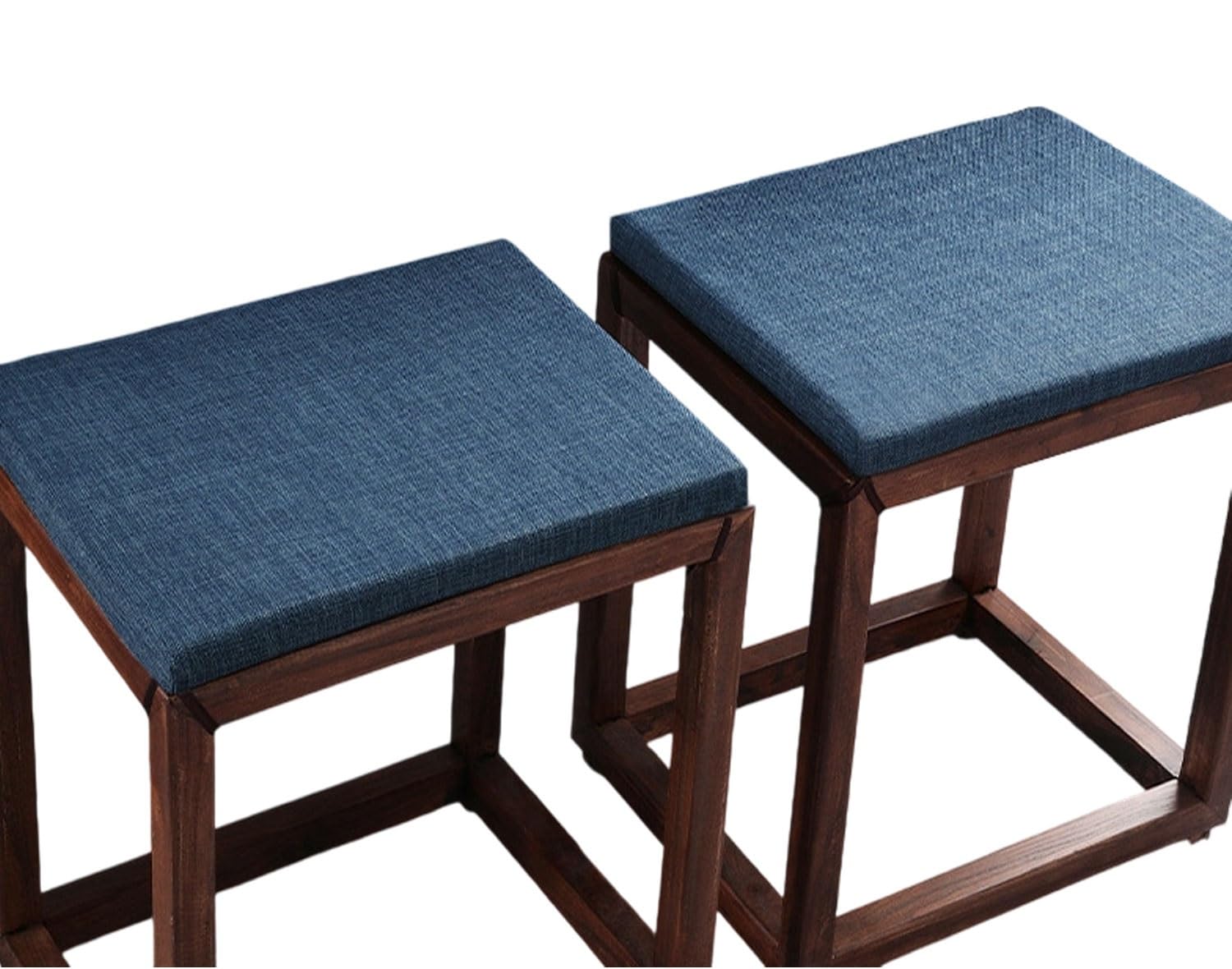 Set di 2 cuscini quadrati per sgabelli da bar e sedie da pranzo, cuscini antiscivolo con laccetti, cuscini spessi 7,6 cm, per casa, cucina, ufficio, bistrot, colore: blu navy (50,8 x 40,6 x 7,6 cm)