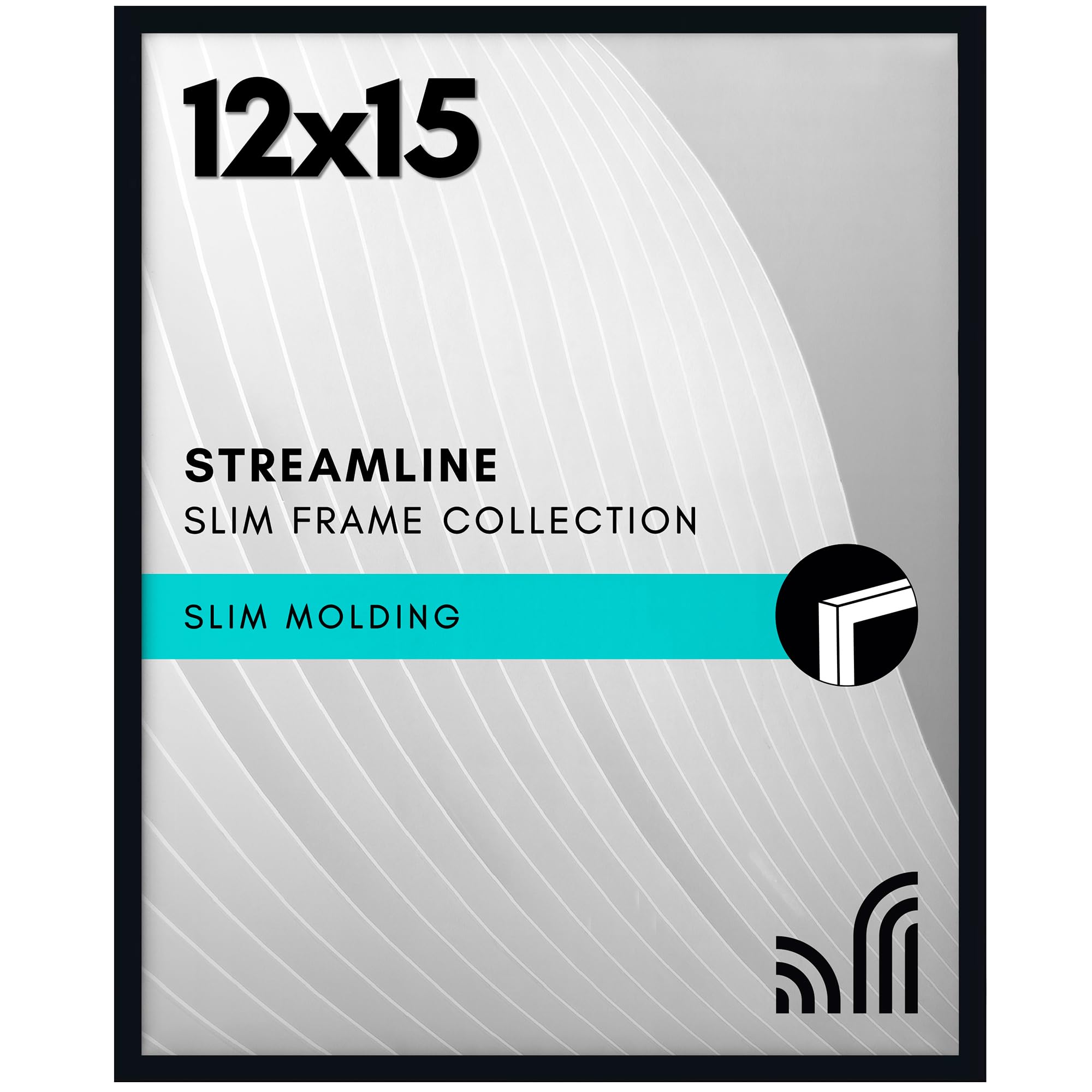 Americanflat 12x15 Picture Frame with Polished Plexiglass - Streamline Collection - Thin Border Picture Frame for Wall Display - Hanging Hardware Included - Black — image 1