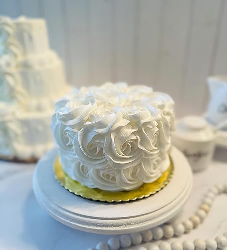 Miniatura 5 de Pastel falso de roseta blanca hecho a mano por Dezicakes- Pastel falso - Pastel artificial