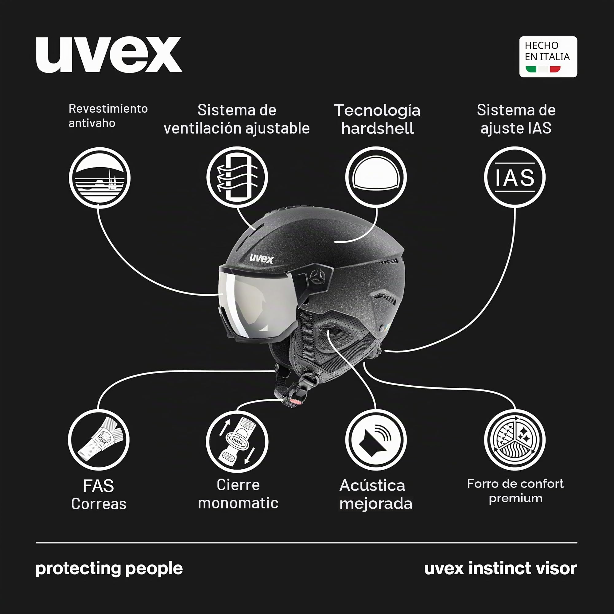 uvex Instinct Visor Casco de esquí, Adultos Unisex