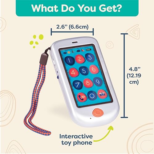 Miniatura 22 de B. toys Llaves de coche de juguete con luces y sonidos - FunKeys - Juguete interactivo para bebés para niños pequeños - Llaves de juego de Rojo