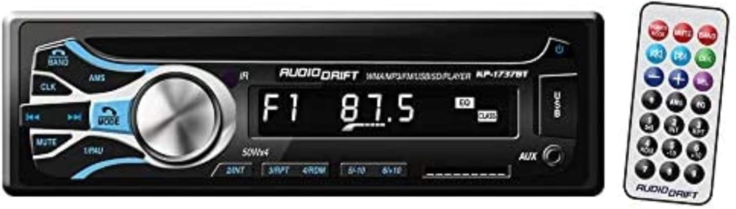 Amazon Com Nippon Kp 1737bt Audiodrift Mechless Single Din Am Fm Bt Usb Remote 50x4 Watts Electronics