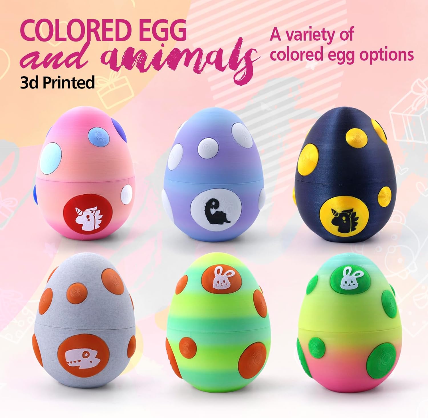 3D Printed Mini Animals with Surprise Egg – Articulated Desk Pets Fidget Toys for Kids Party Favors, Goodie Bag Stuffers, Classroom Rewards, Birthday Gifts, for Graduation Gifts