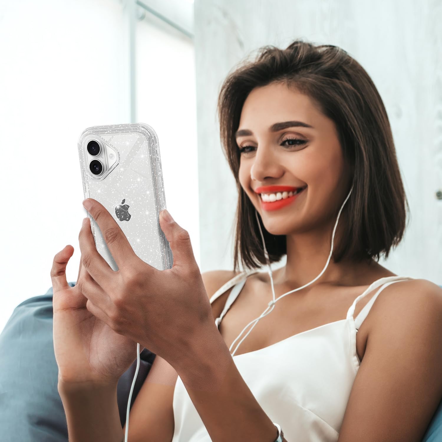 for iPhone 16 Case Clear, Anti-Drop, Transparent, Shockproof, Military Grade Drop Protection, Heavy Duty Protective Phone Case Cover for 16 6.1", Clear Glitter - Image 7