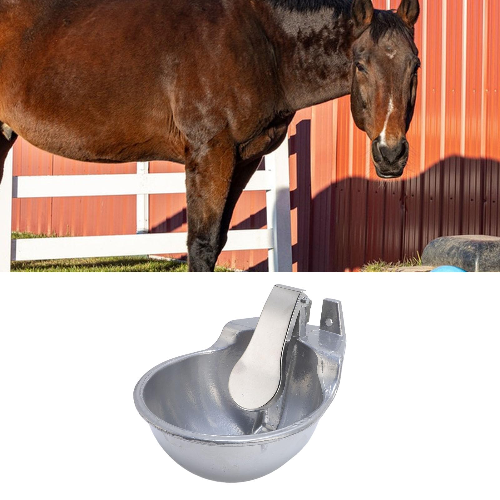 Bebedero Automático para Ganado, Bebedero Automático para Caballos de Acero Inoxidable con Tapa, Flujo de Agua Controlado, Fácil Limpieza, Diseño de Cuenco para Ganado, Caballos, Ovejas,