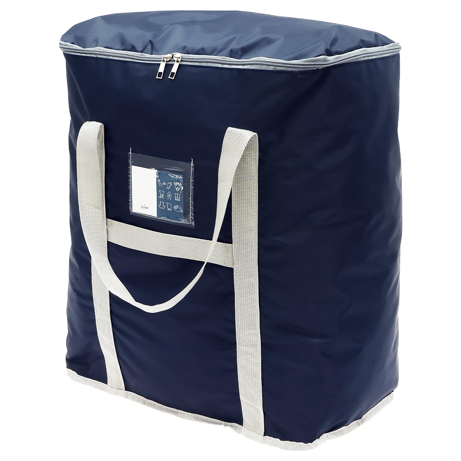 50L Duvet Storage Bag Waterproof Oxford Cloth Clothes Storage Bags with Zips and Reinforced Handle Heavy Duty Large Moisture Proof Bedding Bag for Moving House Travel(blue)
