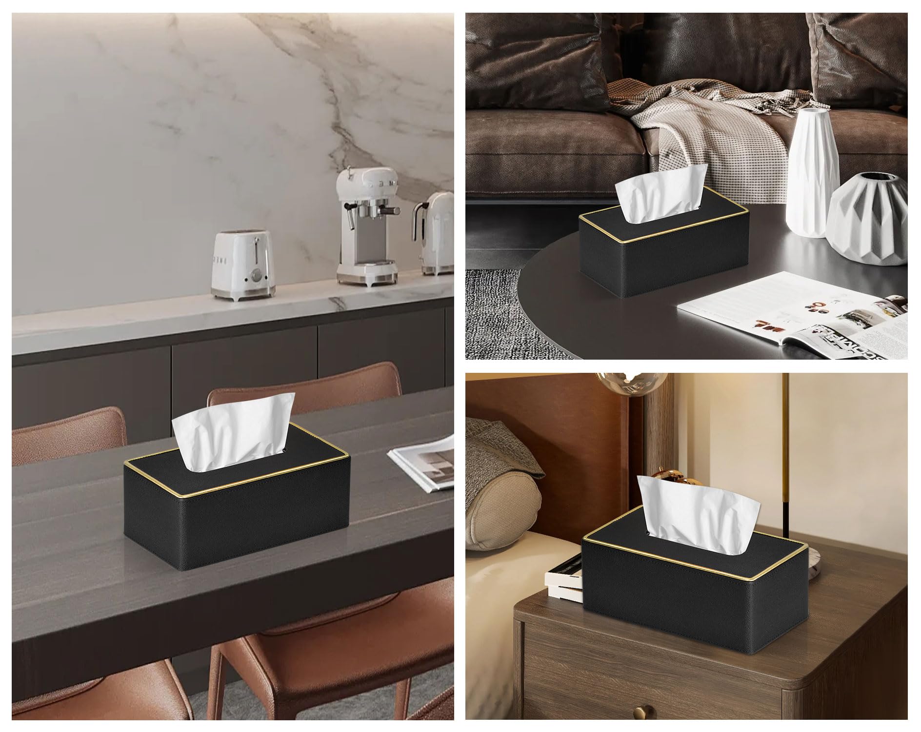 Distributeur De Mouchoirs Carré, Noir - à L'unité - Universal Hygiène