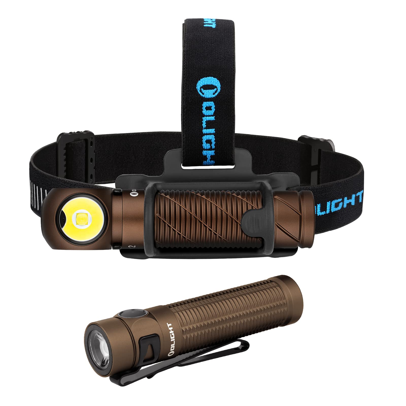 OLIGHT Perun 2 2500 Lumens Rechargeable LED Headlamp Bundle Baton3 Pro 1500 Lumens EDC Rechargeable Flashlights