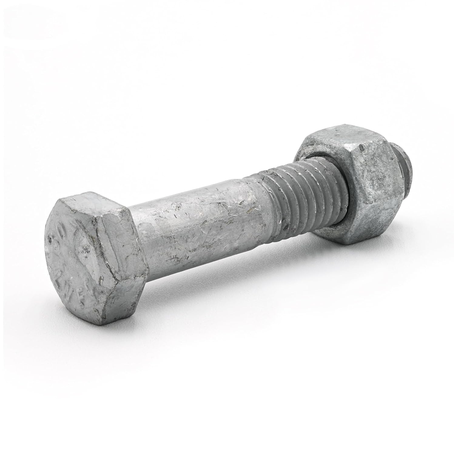 1/2"-13 x 14 Hot Dipped Galvanized Hex Bolt w/Nuts, Grade A, 6" Thread, Under-Sized, Quantity 25 for Exterior Use- by Fastener Depot