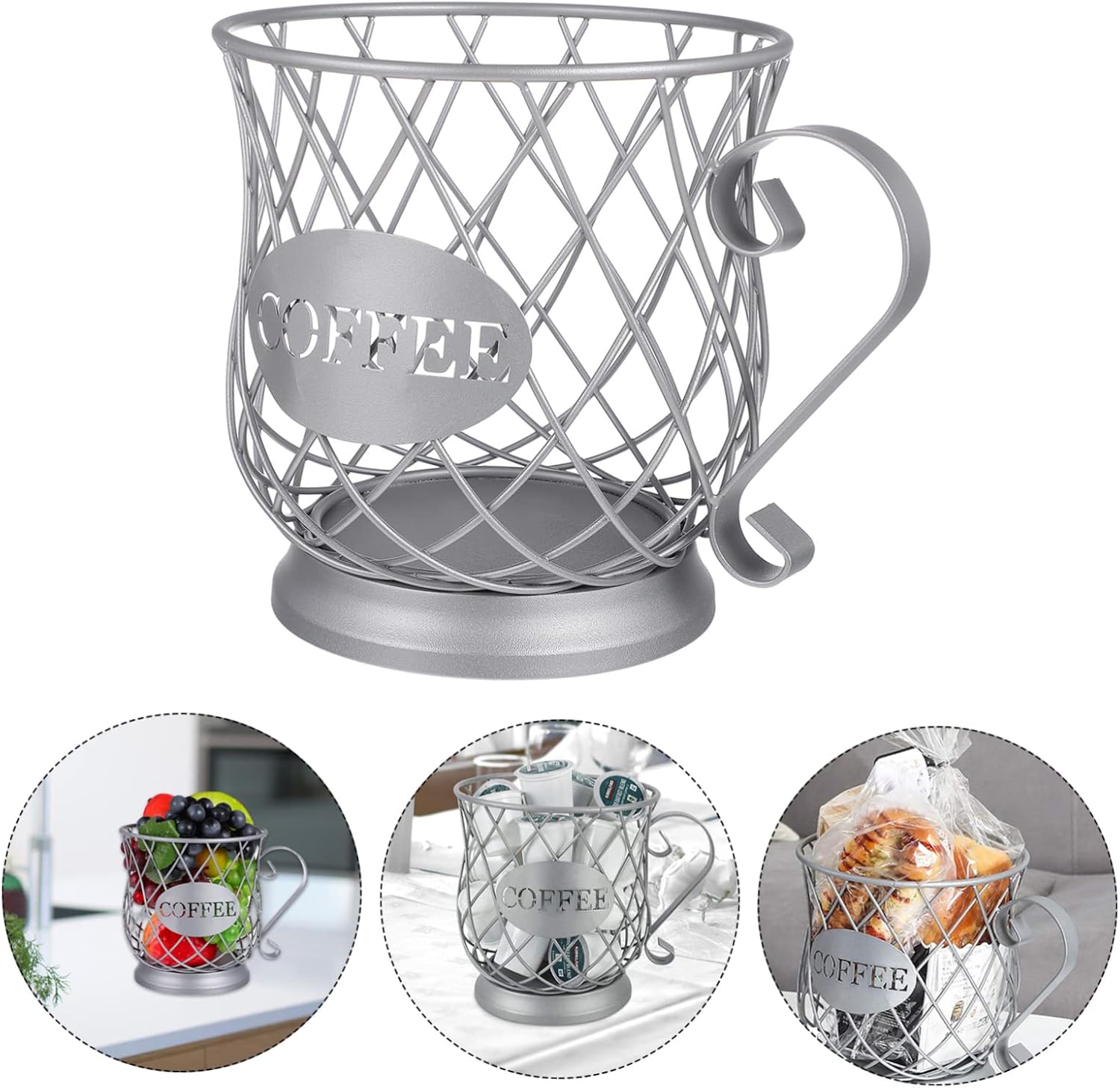 Zerodeko Cup Holder Coffee Storage Organizer Basket Container for Counter Coffee Bar