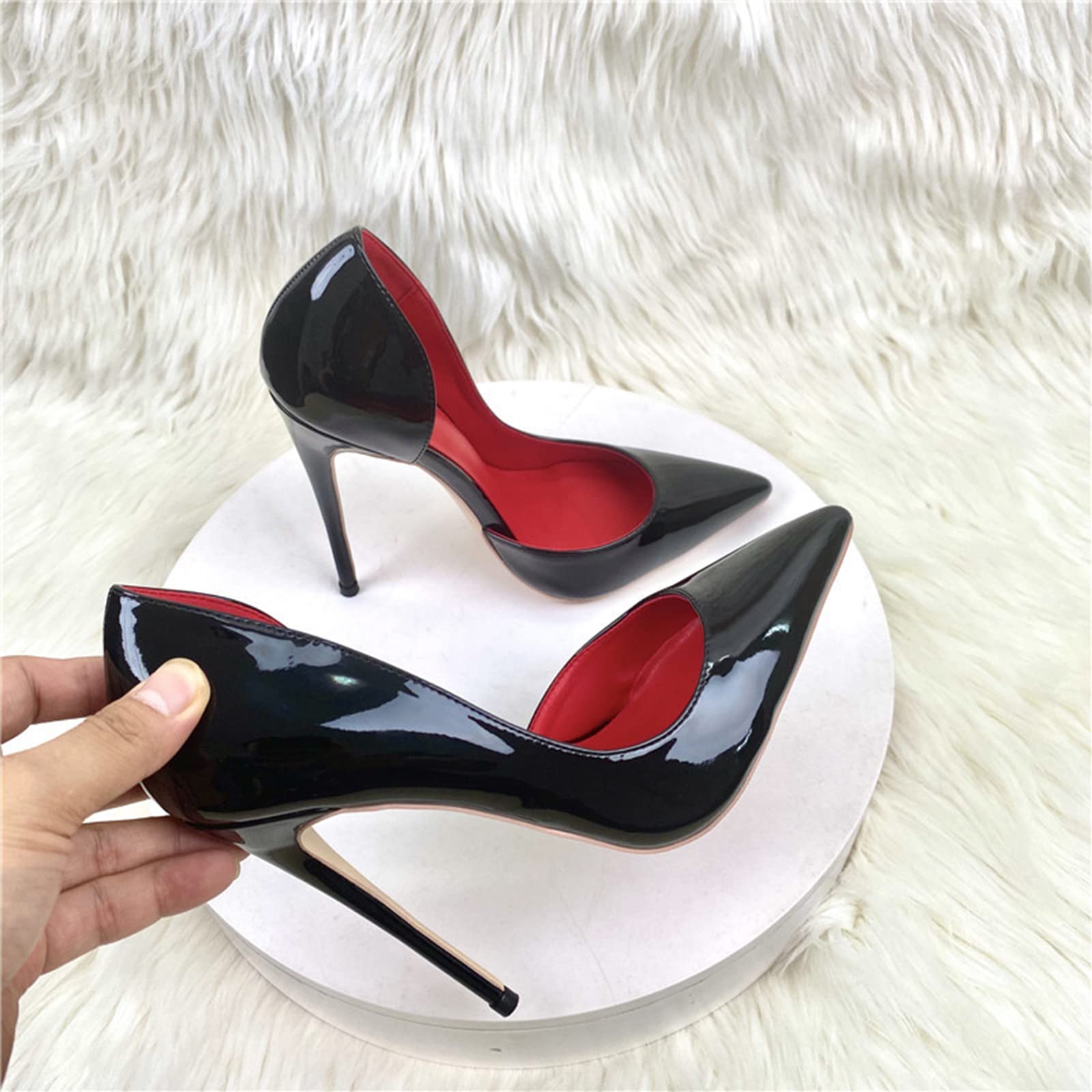 12CM/4.72IN Sexy Vernice A Punta Tacchi Alti Scarpe Fetish Tacchi A Spillo Discoteca Pole Dance Festa di Nozze Scarpe da Ballo