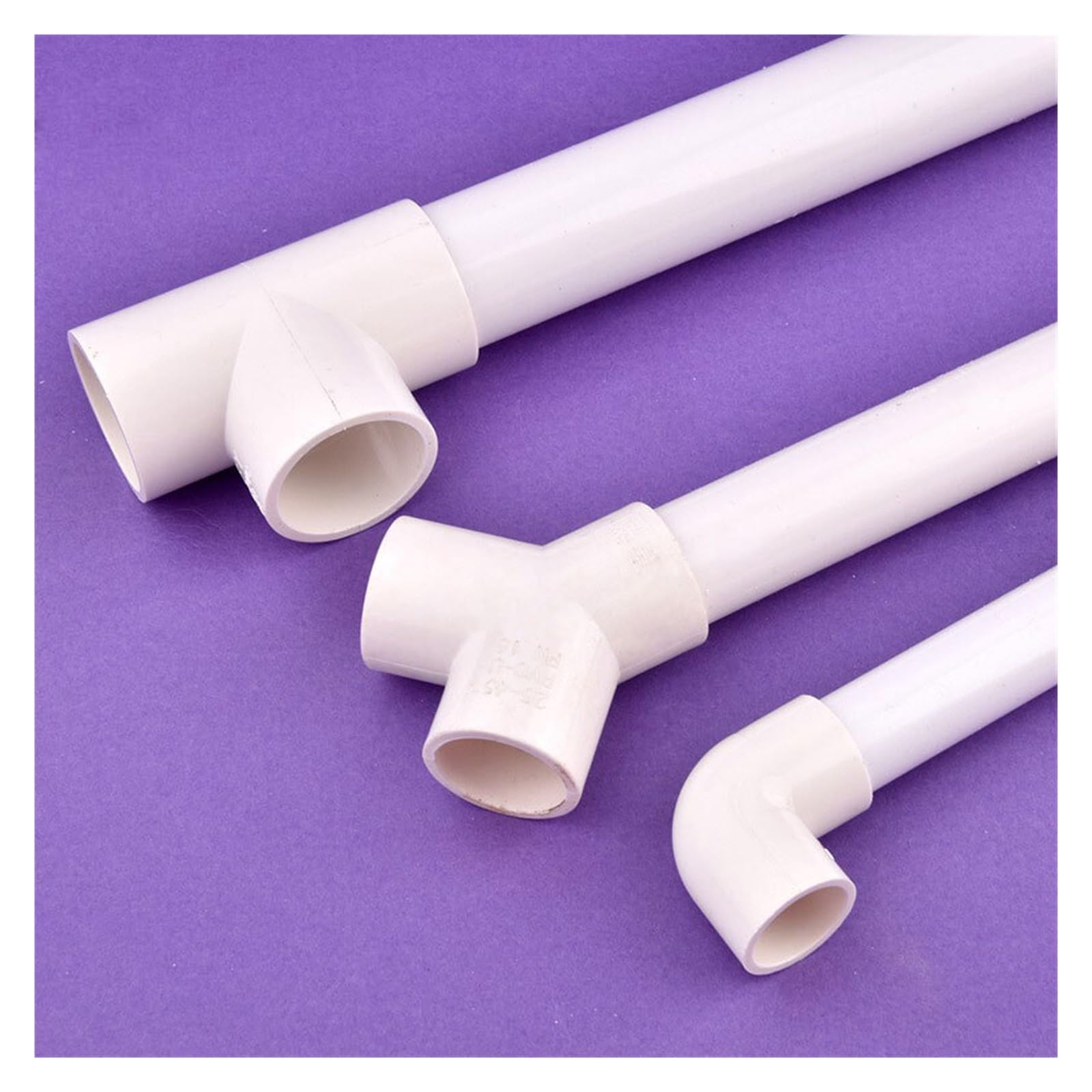 Accesorios de tubería PVC blanco 20~50mm, Conector en T codo recto, suministro tanque peces for acuario, accesorios DIY for riego jardín Adecuado para grifos(Y-Tee connector,White 50mm)
