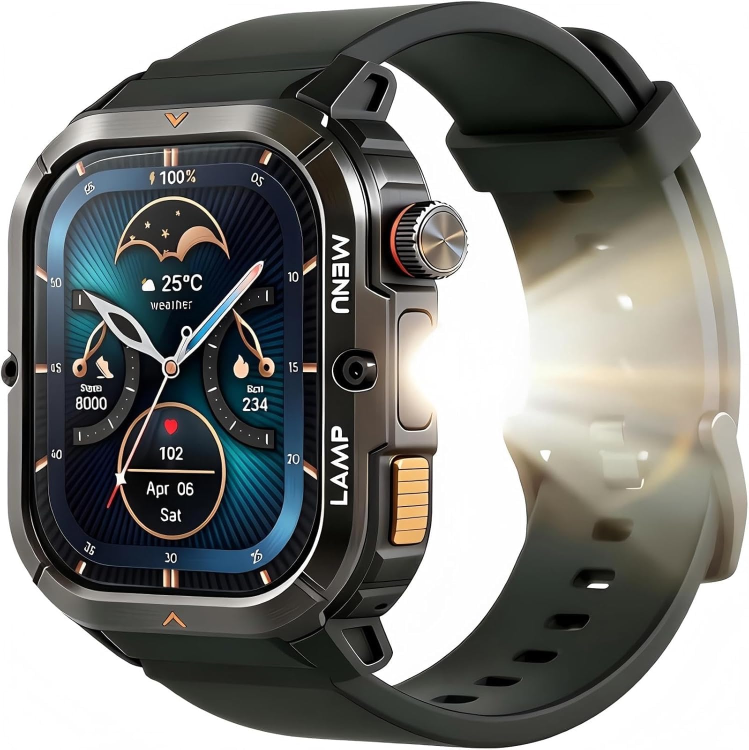 AGM Legion 3 Montre Connectée AMOLED 1,95" 5ATM MIL-STD-810H Lampe LED | Anti-choc Militaire, Écran AMOLED 1,95", MIL-STD-810H, 5ATM, Lampe LED, Appels Bluetooth, Montre Chantier