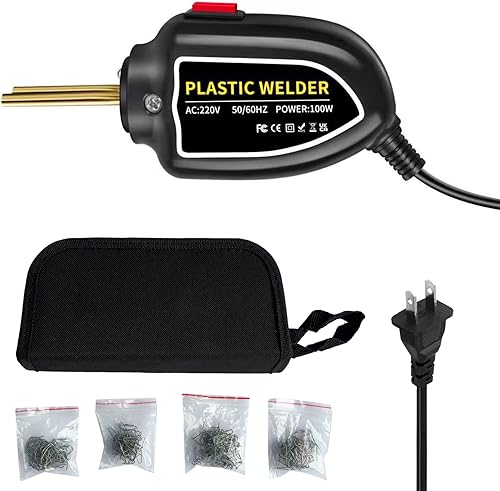 Máquina de grapadora caliente, soldador de plástico de 100 W, máquina de grapadora en caliente, kit de reparación de automóviles con alicates, 200