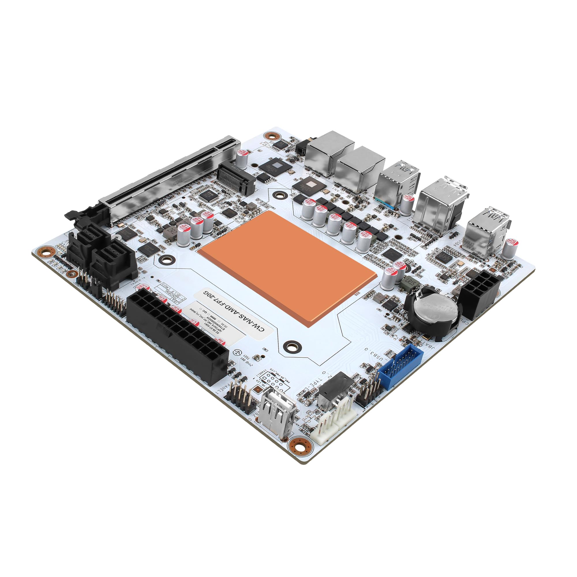 CWWK NAS Motherboard 8 Bay With 10GbE RJ45, N150 CPU Mini ITX PC Mainboard White M8, 2 X NVMe, Dual 2.5GbE LAN, M.2 WiFi, USB-C, 32GB RAM 1TB SSD, PCIe X1, TF - View #2