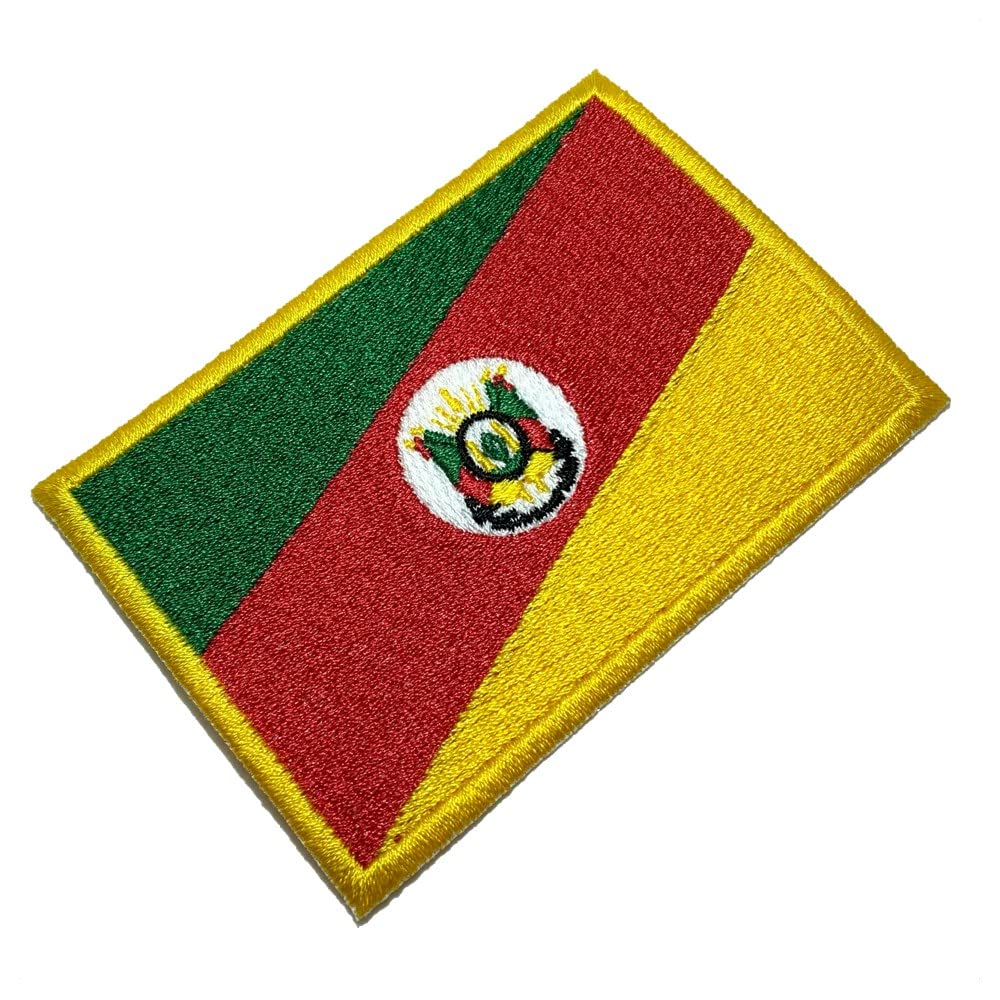 BE0019T21 Rio Grande do Sul Flag Embroidered Patch to Uniform, Kimono, Vest Bike, Iron or Sew