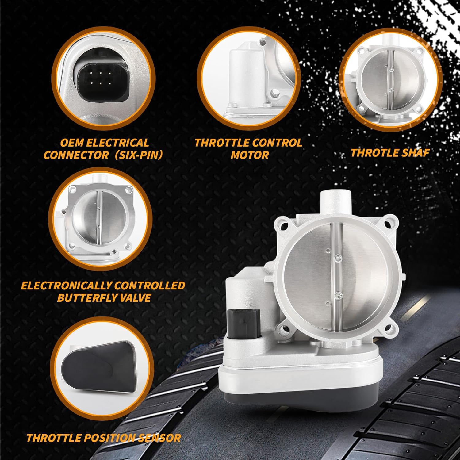 Electronic Throttle Body Assembly Fit for Chrysler 300 Dodge Challenger Charger Durango Magnum Jeep Commander Grand Cherokee 5.7L 6.1L 6.4L V8, Replace Part # S20041 TB1041 68060354AA