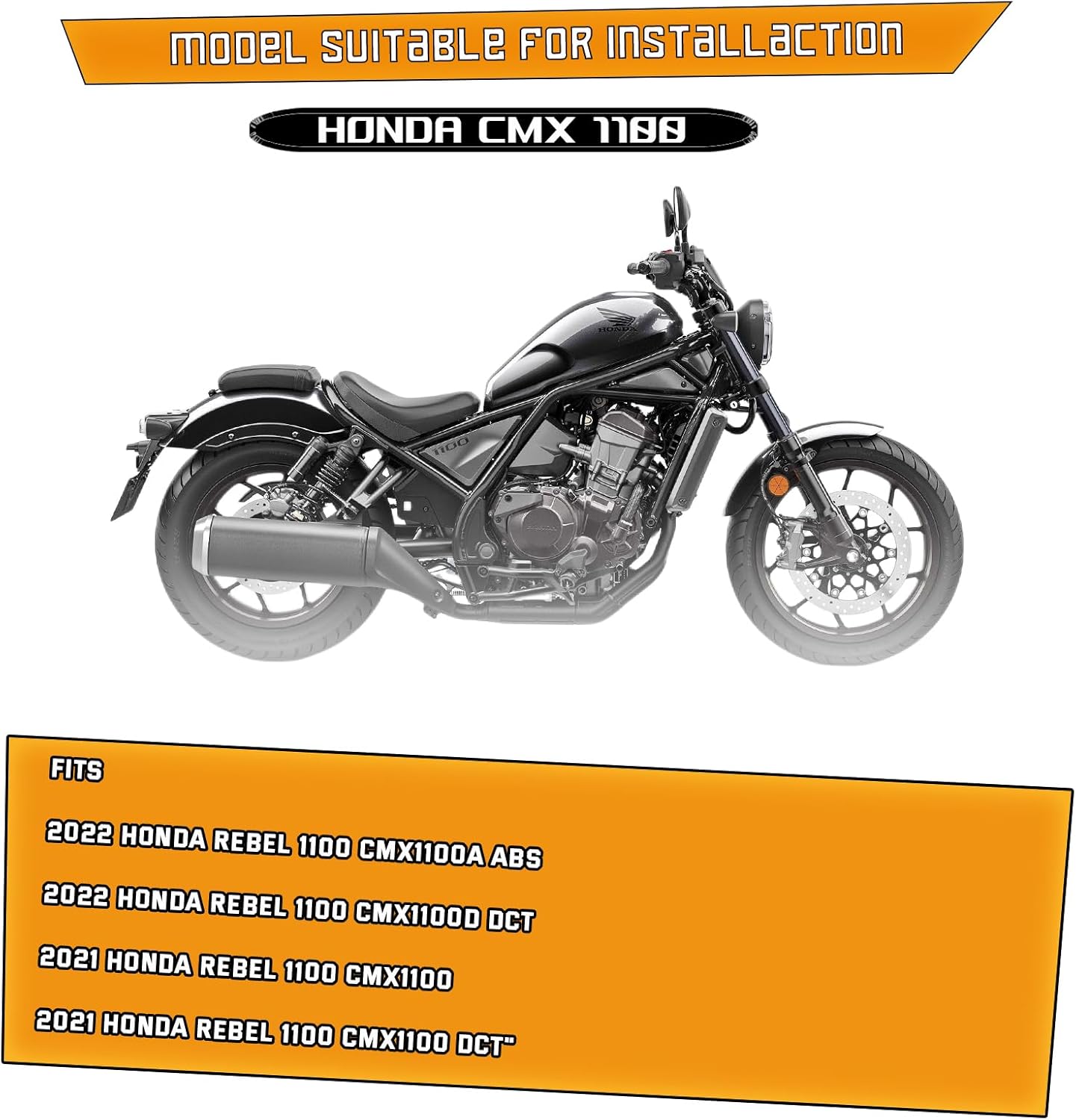 Kinglemc Crash Bar Engine Guard Highway Bar for Honda Rebel 1100 DCT CMX 1100 CMX1100 2021 2022 2023 2024 2025(Chrome)