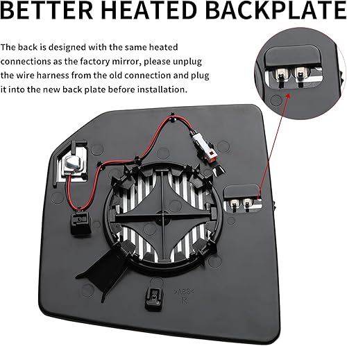 Miniatura 10 de LOIYLLEN Espejo lateral del conductor de repuesto para espejos Ford F150 2015 2016 2017 2018 2019 2020  Vidrio de espejo convexo espejo retrovisor