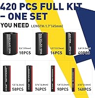 Vista 5 de haisstronica Kit de 420 piezas de tubos termorretráctiles 3:1, con revestimiento adhesivo de grado resistente marino, envoltura retráctil - longitud