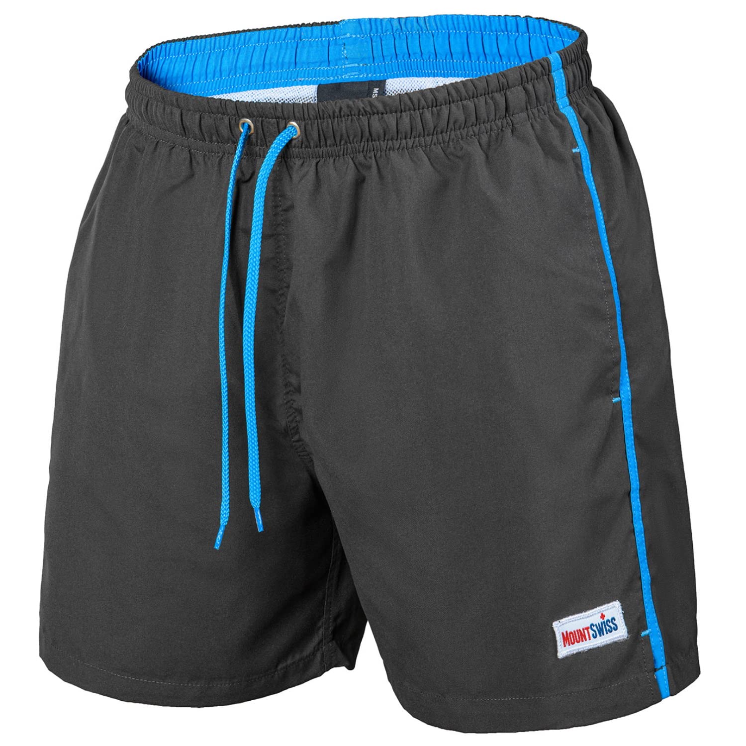 Mount Swiss Männer Badehose Dario mit seitlichen Taschen & Gesäßtasche I Modische Herren Shorts Schwimmen Freizeit Wassersport I Bequeme Badeshorts in vielen Farben Größe S - 6XL