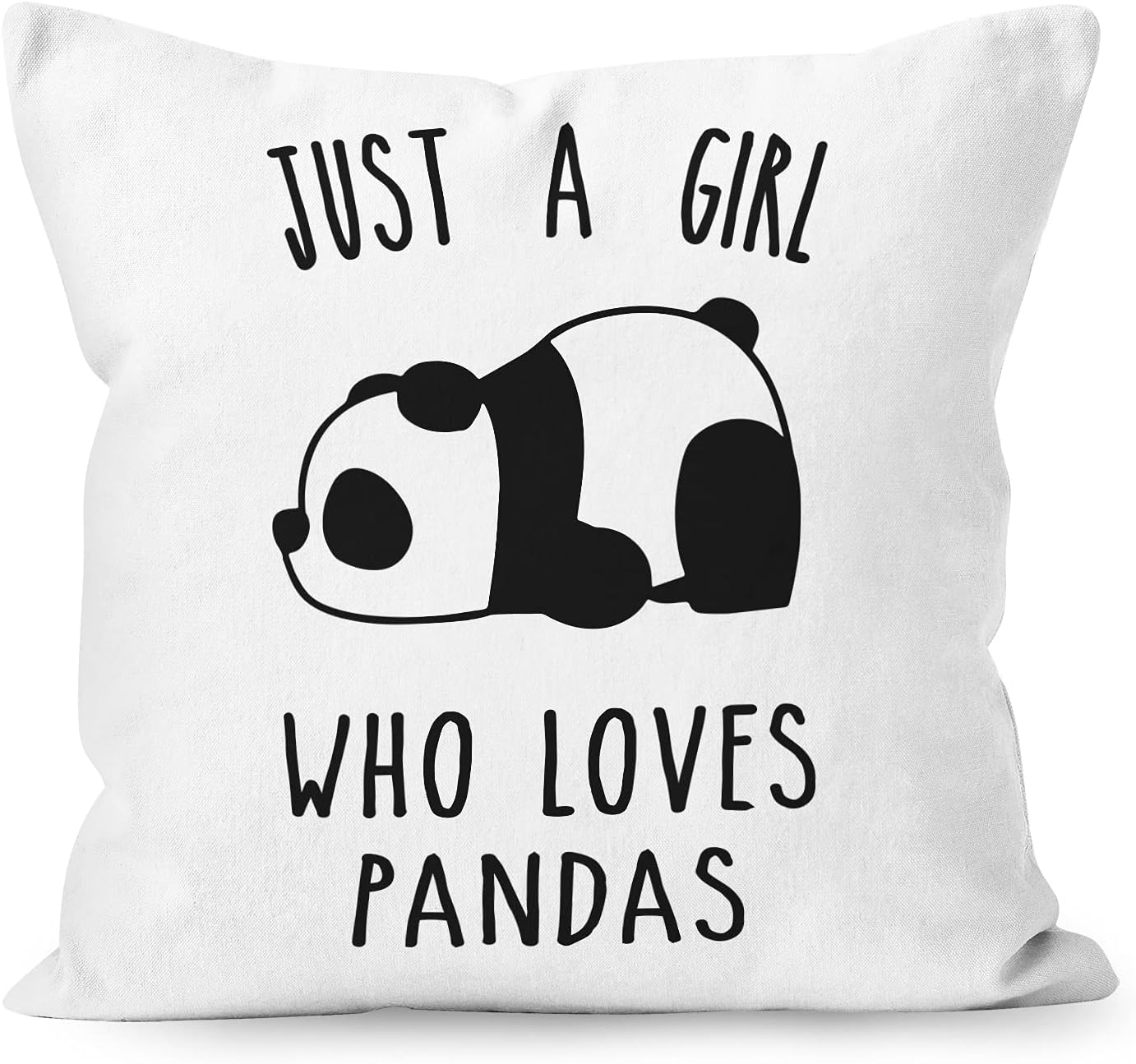 Panda Bear Throw Pillow Cover - 18 x 18 Inch, Panda Lover Gifts for Home Decor