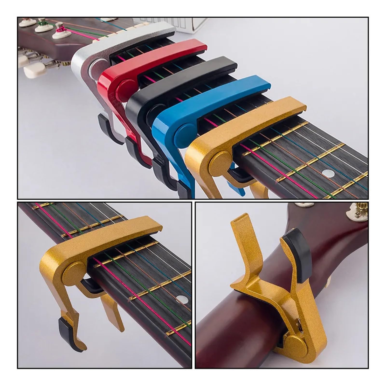 Capotasto For Chitarra In Alluminio Da 5 Pezzi A Sgancio Rapido | Capotasto for chitarra in alluminio da 5 pezzi, morsetto portatile a sgancio rapido for ukulele for chitarra acustica