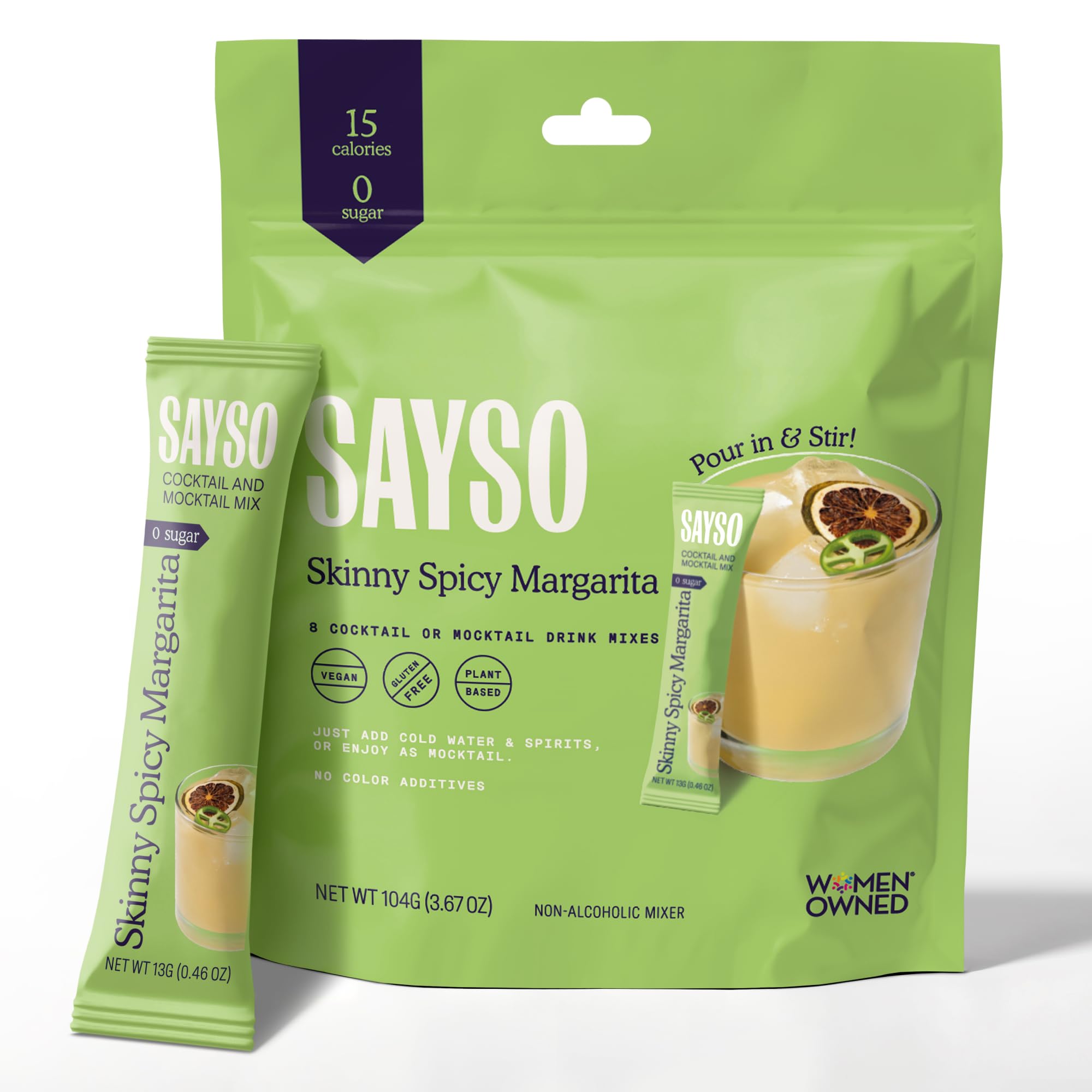 SAYSO Skinny Spicy Margarita Cocktail Sticks