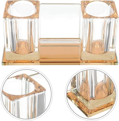 Miniatura 2 de Crystal Acrylic Microphone Stand Tabletop Mic Holder Stable Mic Storage Holder Desk Mount for Ktv Karaoke Light Gold Color