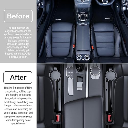 Miniatura 3 de Enchufe para asiento de automóvil con ranura de almacenamiento, organizador de llenado automático de huecos con soporte para tazas, tira universal