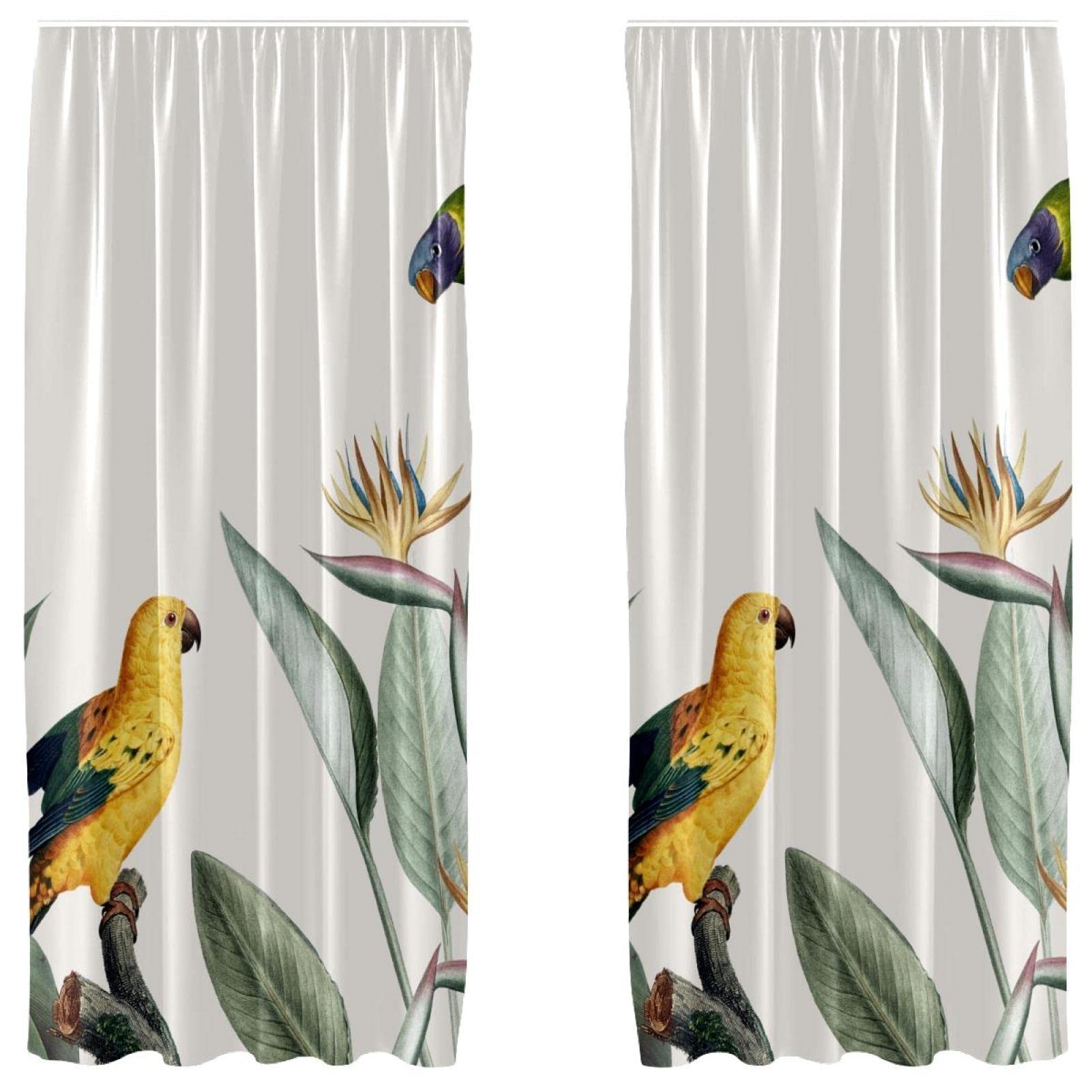 Rideaux aras tropical pour masquer le vis-à-vis avec style dans votre chambre