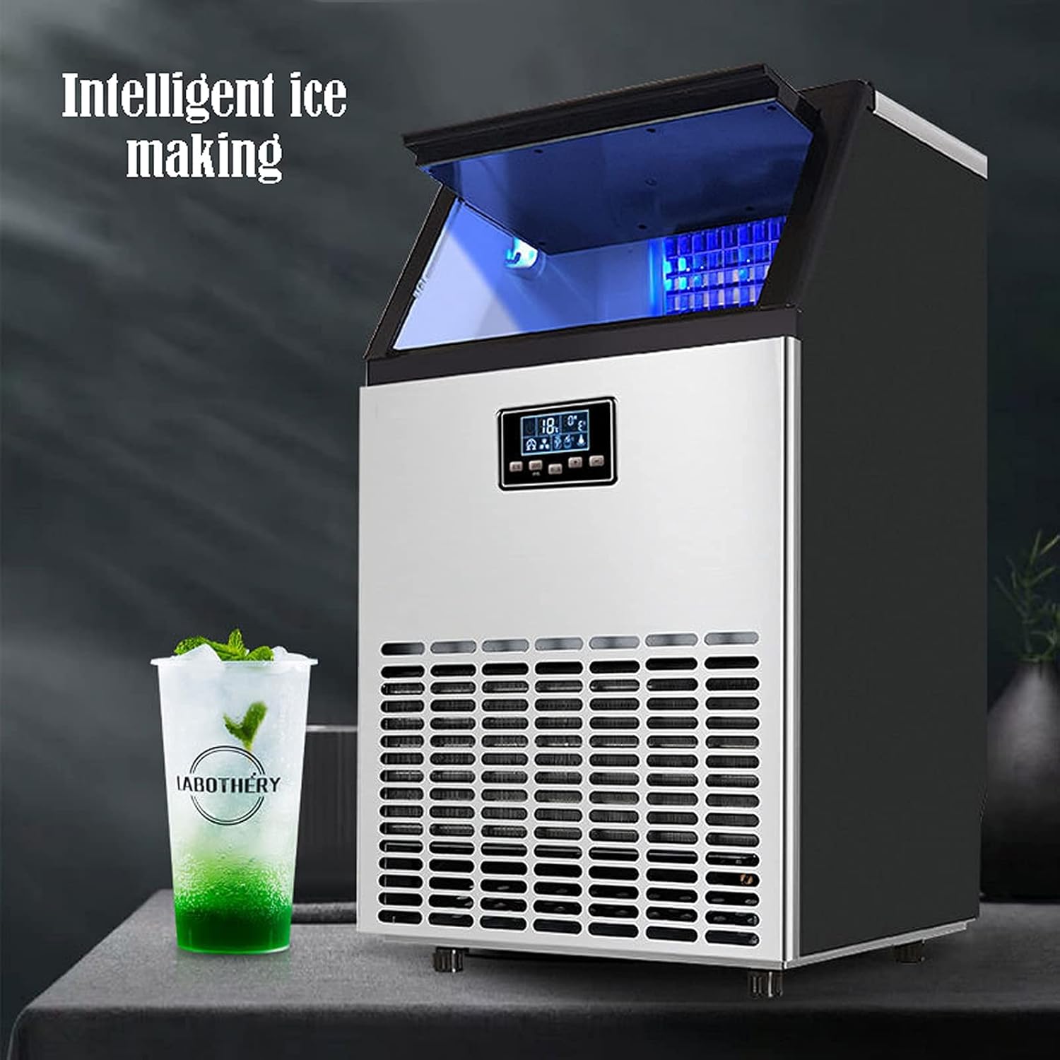 Ice Maker Machine for Countertop, Portable Ice Cube Maker, Self-Cleaning LED Display Low Noise - Ideal for Home Kitchen Office Restaurant Bar Coffee Shop (A 68 kg) (A 68 kg (A 68 kg) (C 80 kg)