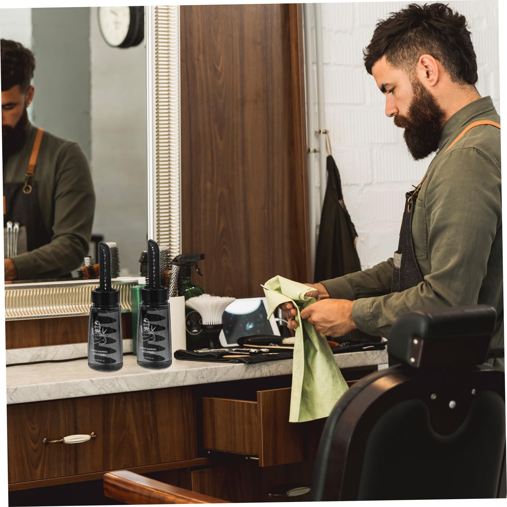 Baluue Leere Haarstyling Gel Flasche Mit Kamm 260ml Nachfüllbar Haarwachs Applikator Für Herren Selbstgemacht Haaröl Und Styling Zuhause