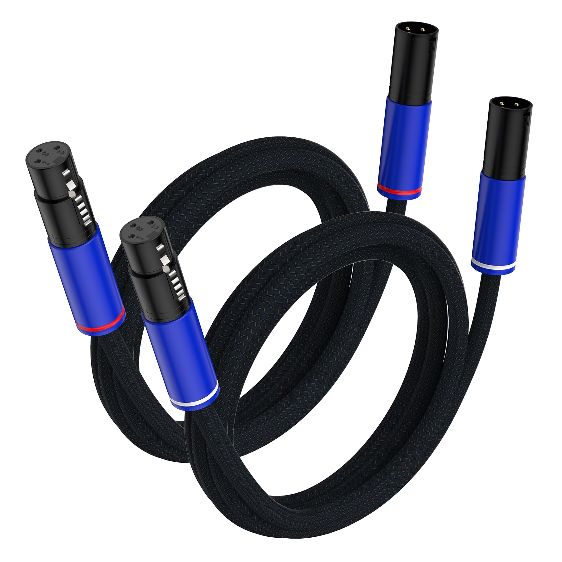 Cavo XLR di fascia alta, cavo audio bilanciato a 3 poli, 1 paio di cavi bilanciati maschio/femmina, per altoparlanti monitor, altoparlanti mixer, microfoni da studio, 1,5 m