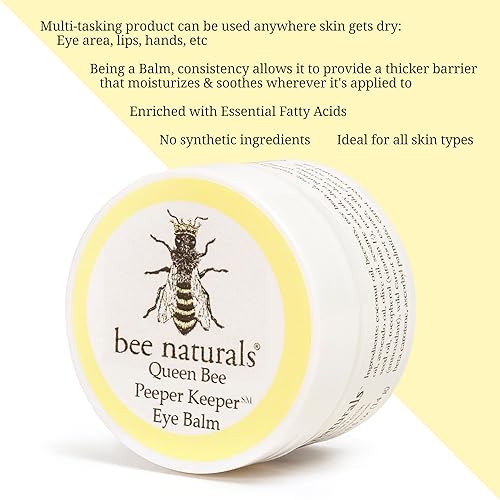 Miniatura 3 de Bálsamo para ojos Queen BeeNnaturals Peeper Keeper crema de párpados que reduce las patas de gallo, arrugas y líneas finas, hidrata la piel,