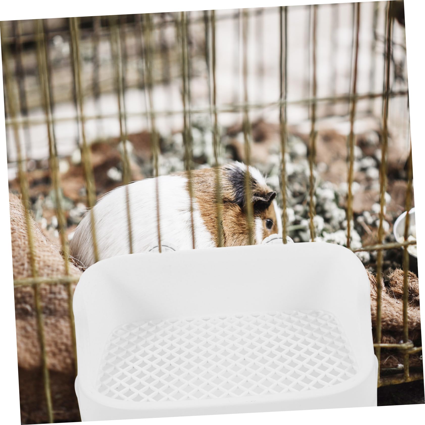 UPKOCH Bac à Litière pour Lapin et Petits Animaux Plastique Toilette Cage Intérieure Litière Amovible Entrée Basse pour Cochon Hamster et Chinchilla