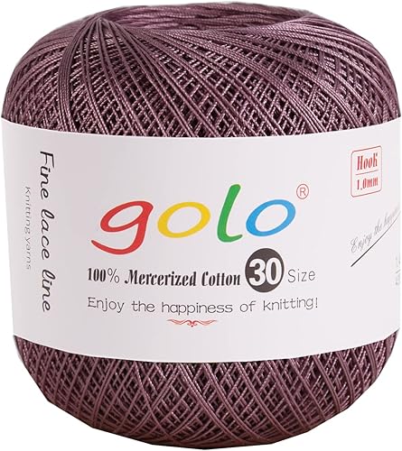 Miniatura 49 de golo Hilo de ganchillo para tejer a mano tamaño 30 hilo de tatuaje Hibiscus color-166 166-Hibiscu,oro 160,202 Azul Mar,203 Aguacate,206 verde,208