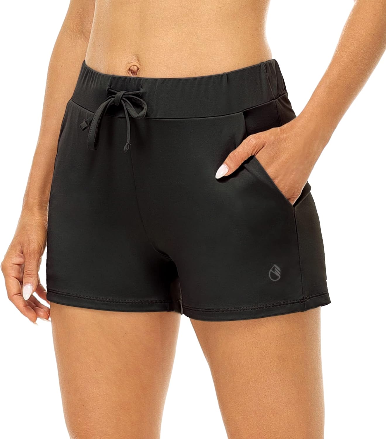 icyzone Running Workout Shorts for Women - Gym Yoga Exercise Athletic Shorts with Pockets
