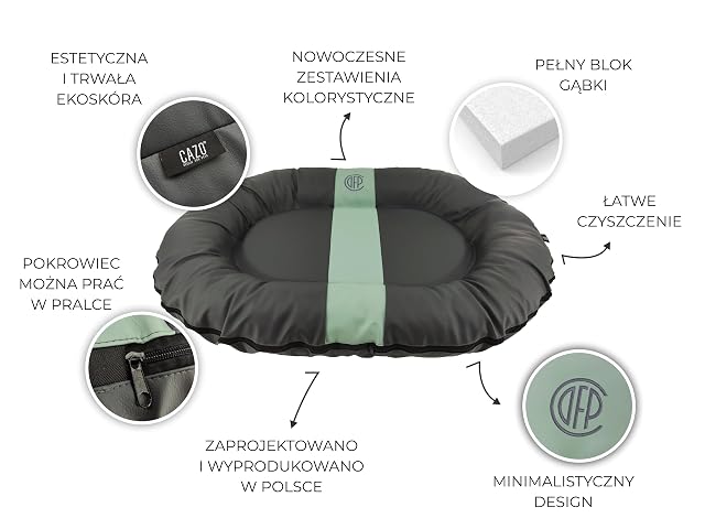 Foto 3 de 8 de Cama hinchable ovalada CAZO Oslo para perros y gatos, 100 x 75 x 15 cm, talla M, color gris, L2021/C