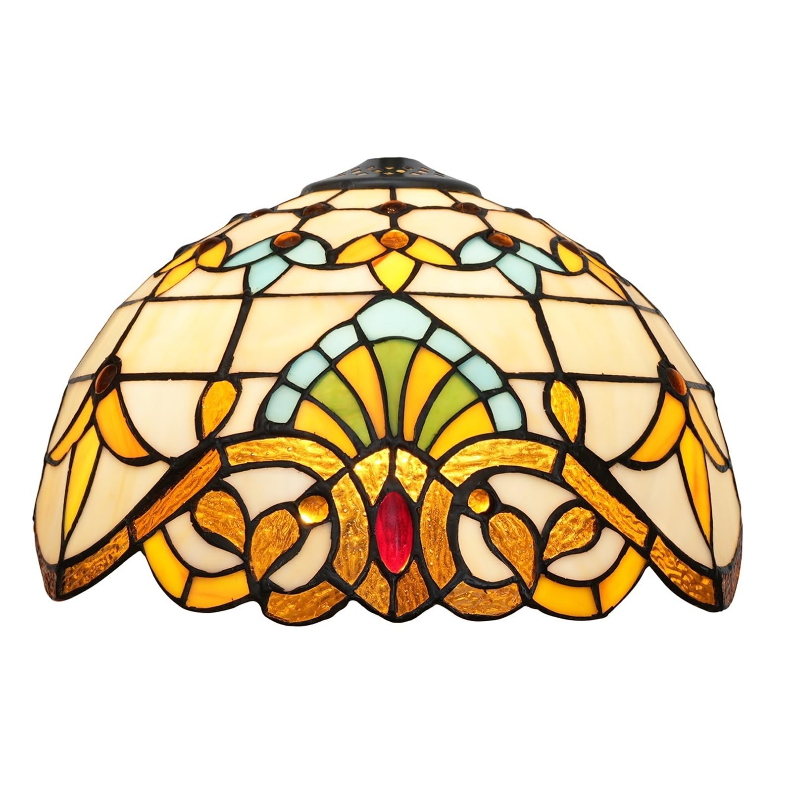 Pantalla de repuesto for lámpara Tiffany, pantalla de techo de vitral barroco de 30 cm, estilo vintage Art Déco for lámparas de mesa, lámpara colgante de pie.