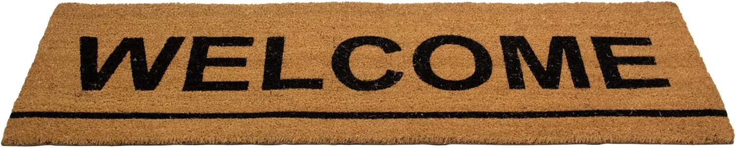 Northlight Natural Coir Outdoor Rectangular Welcome Doormat 16" x 48"