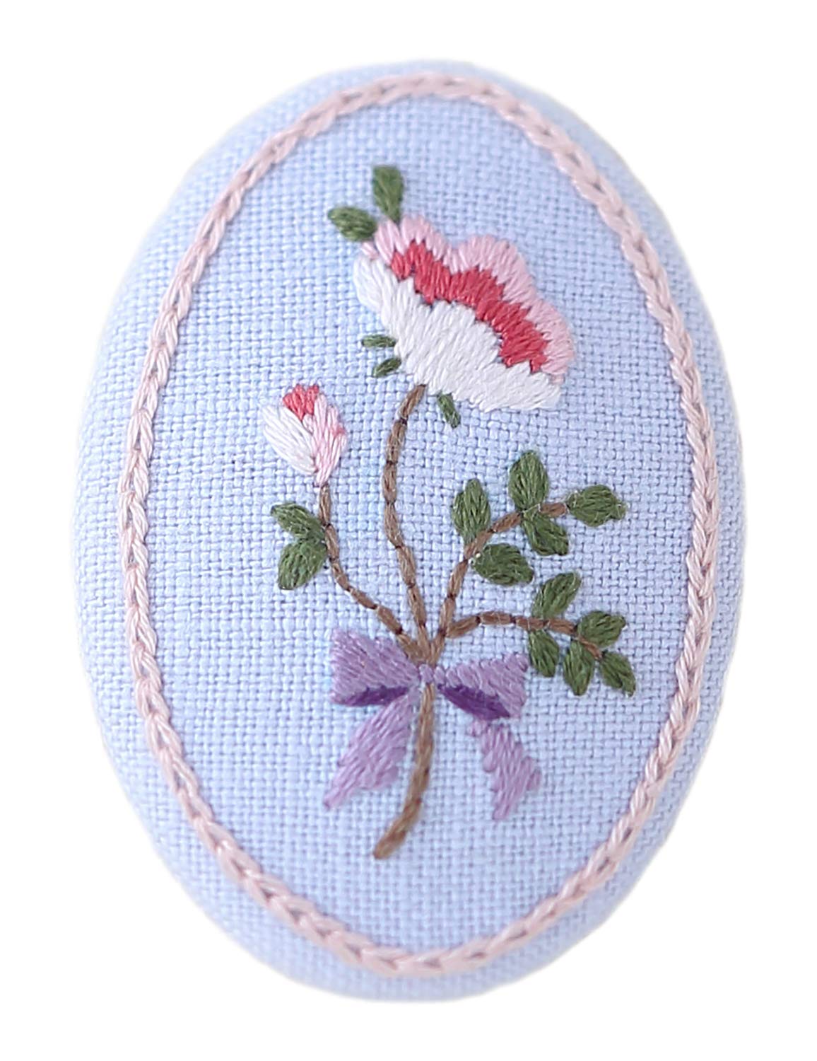 Lecien (Russian) Embroidery Kit Botanical Embroidery Series Antique Rose Brooch 841