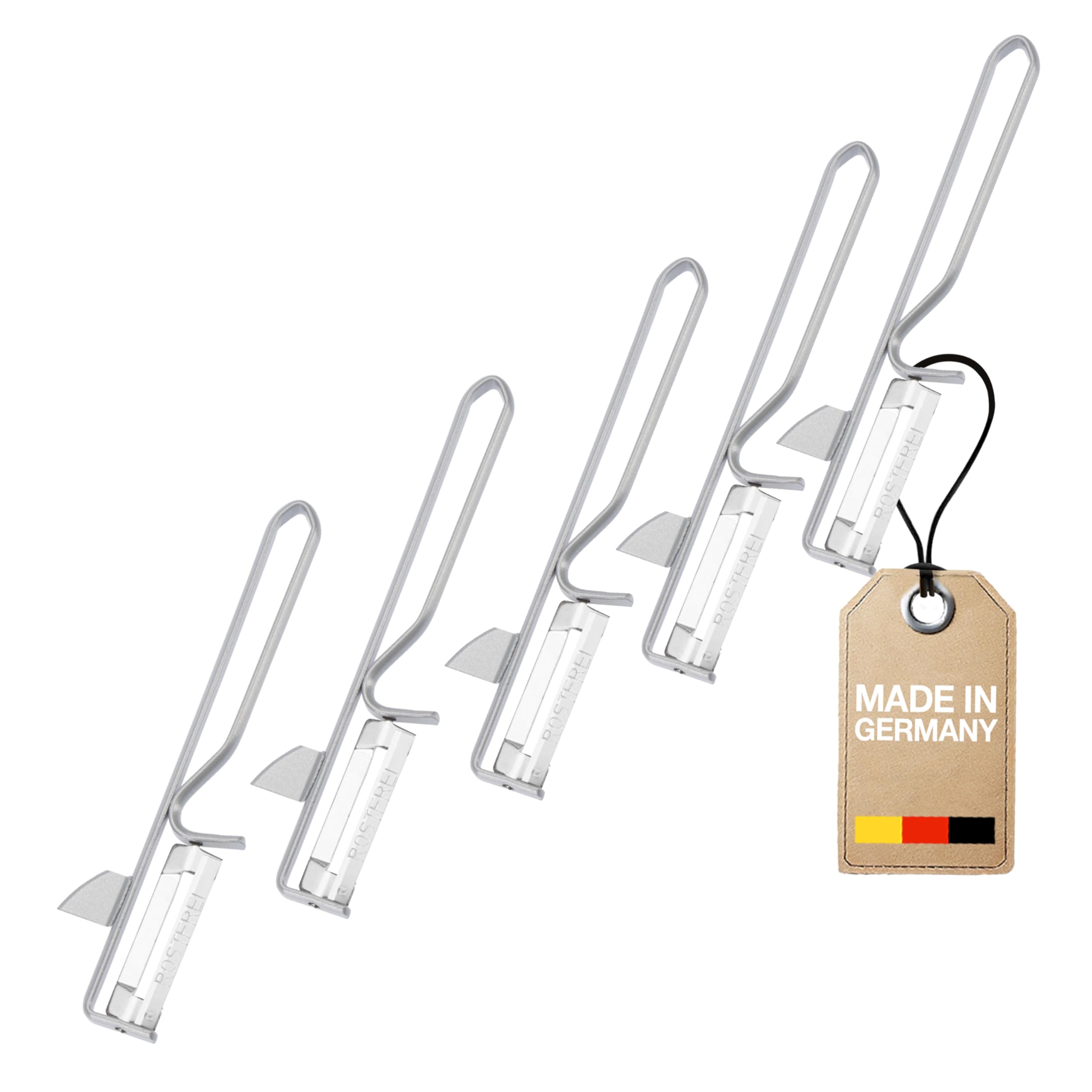 Westmark Set of 5 Universal Peelers with Cutters, Stainless steel blade and high quality steel handle, Steel, Silver, 161022E3