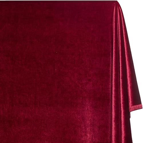 Stretch Velvet Knit Wine Fabric by The Yard
