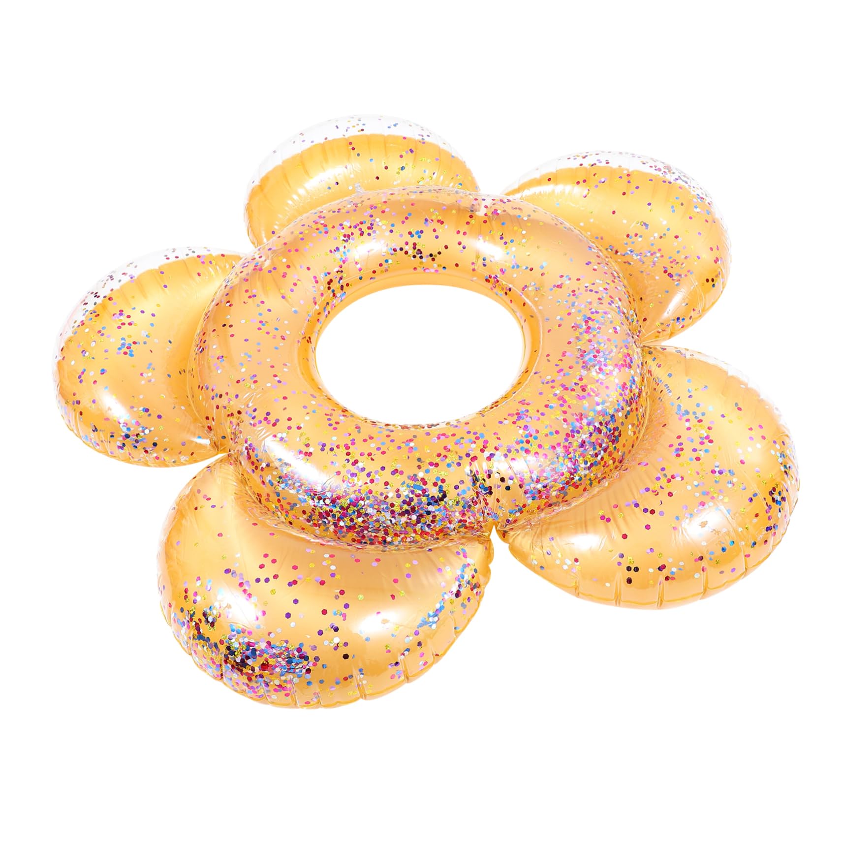 NAMOARLY Sequin Flower Swim Ring Beach Pool Floating Device Inflatable Safety Ring for Boys and Girls Adults