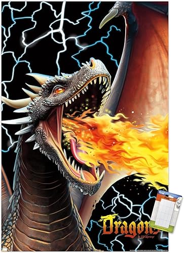 Trends International PD Moreno - Póster de pared de relámpago de dragón