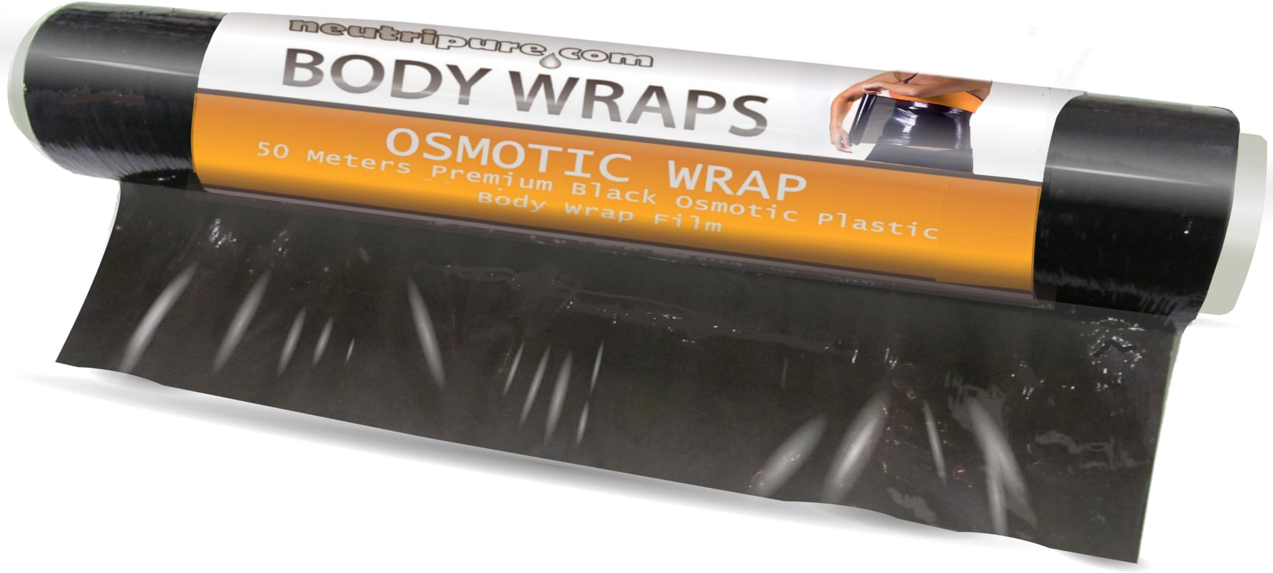 Plastic Osmotic Body Sweat Wrap - DIY Sauna, Black, One size