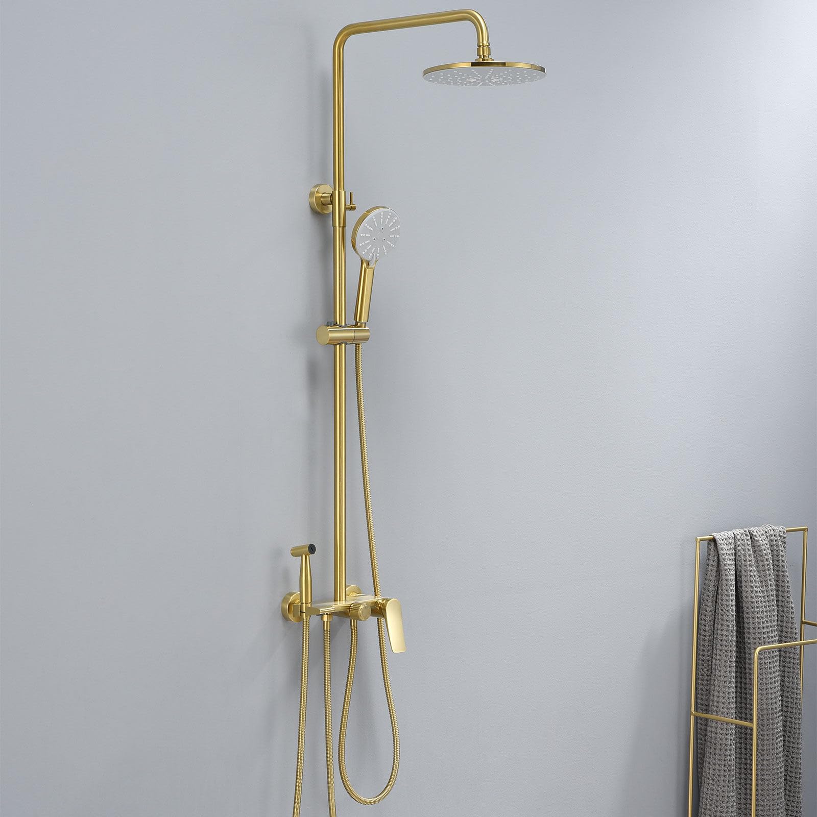 Système de douche haut de gamme avec mitigeur classique et grand pommeau 23 cm