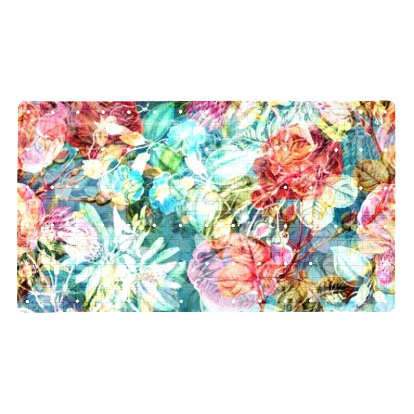 Tapis de bain antidérapant lavable 40x70cm avec ventouses pour douche en PVC