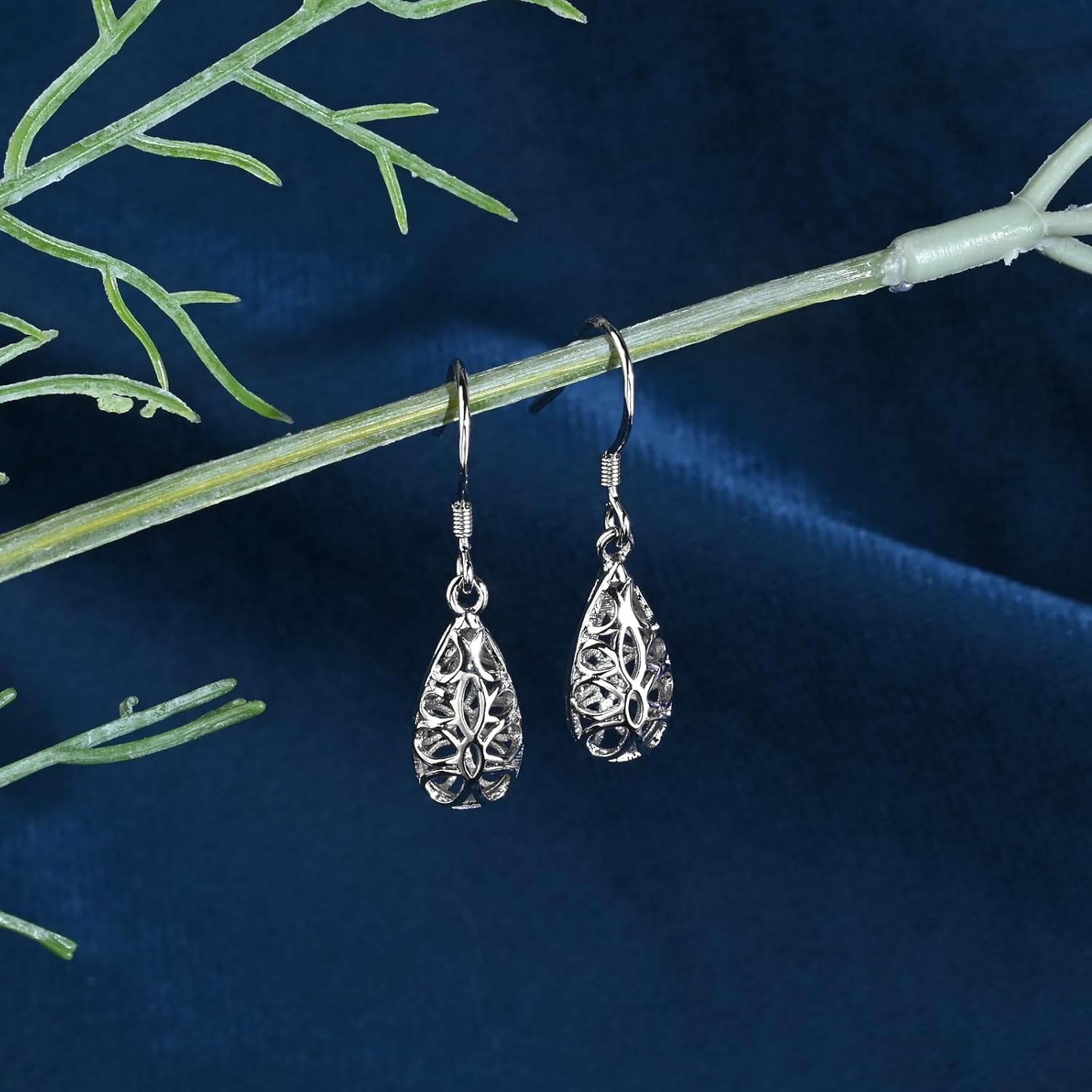 Teardrop Filigree Dangle Earrings - Hypoallergenic Minimalist Celtic Boho Earrings for Trendy Women - Image 4